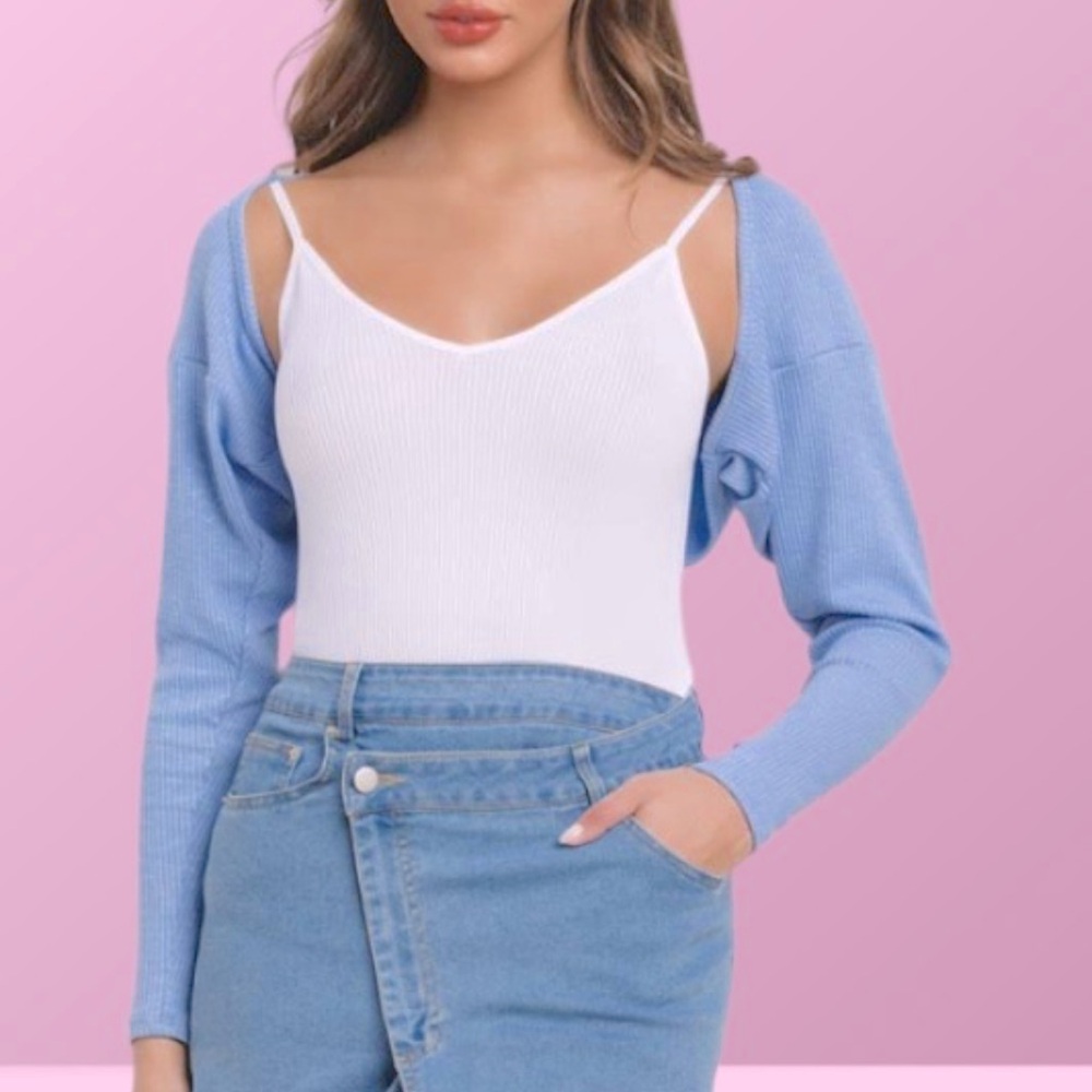 ShopEvelynne Blue Shrug